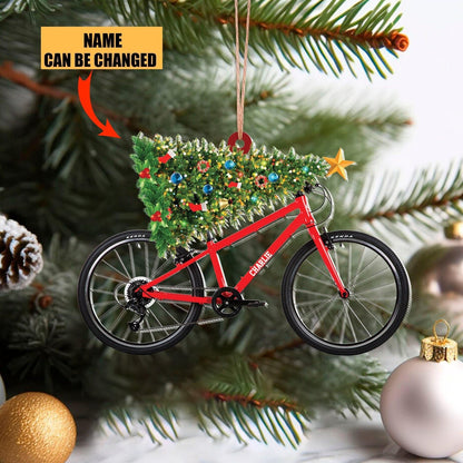 Personalized Bicycle Christmas Ornament, Custom Name Bicycle Rider Ornament ON1610