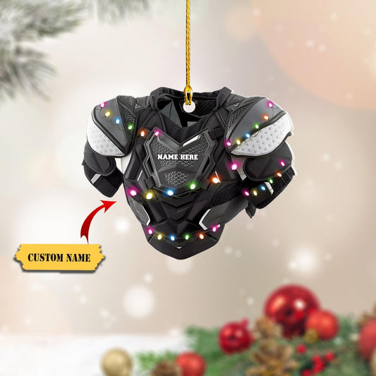 Personalized Hockey Shoulder Pads Light Christmas Ornament, Custom Name Hockey Player Xmas Ornament ON0938