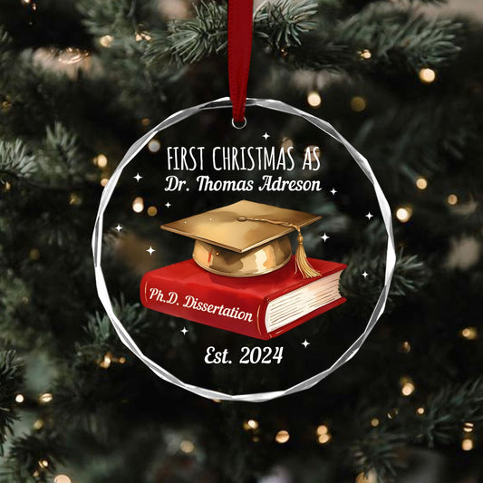 Personalized First Christmas As Dr PhD 2024 Ornament, Custom Name Doctorate Ornament ON0897