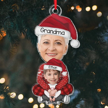 Custom Photo Grandma & Grandkid Christmas Ornament, Personalized Family Christmas Ornament 2024 ON0952