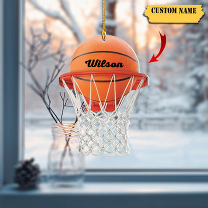 Personalized Basketball Ornament, Custom Name Basketball Player Ornament ON0916