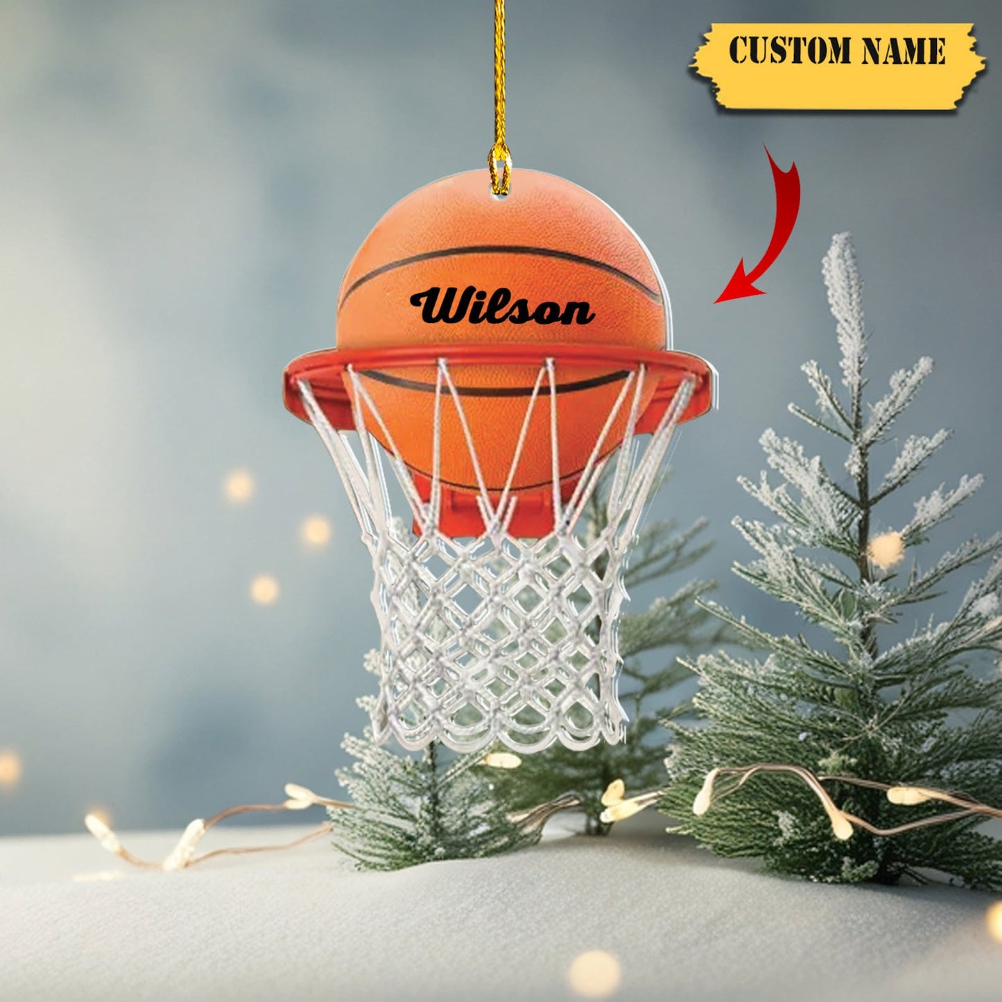 Personalized Basketball Ornament, Custom Name Basketball Player Ornament ON0916