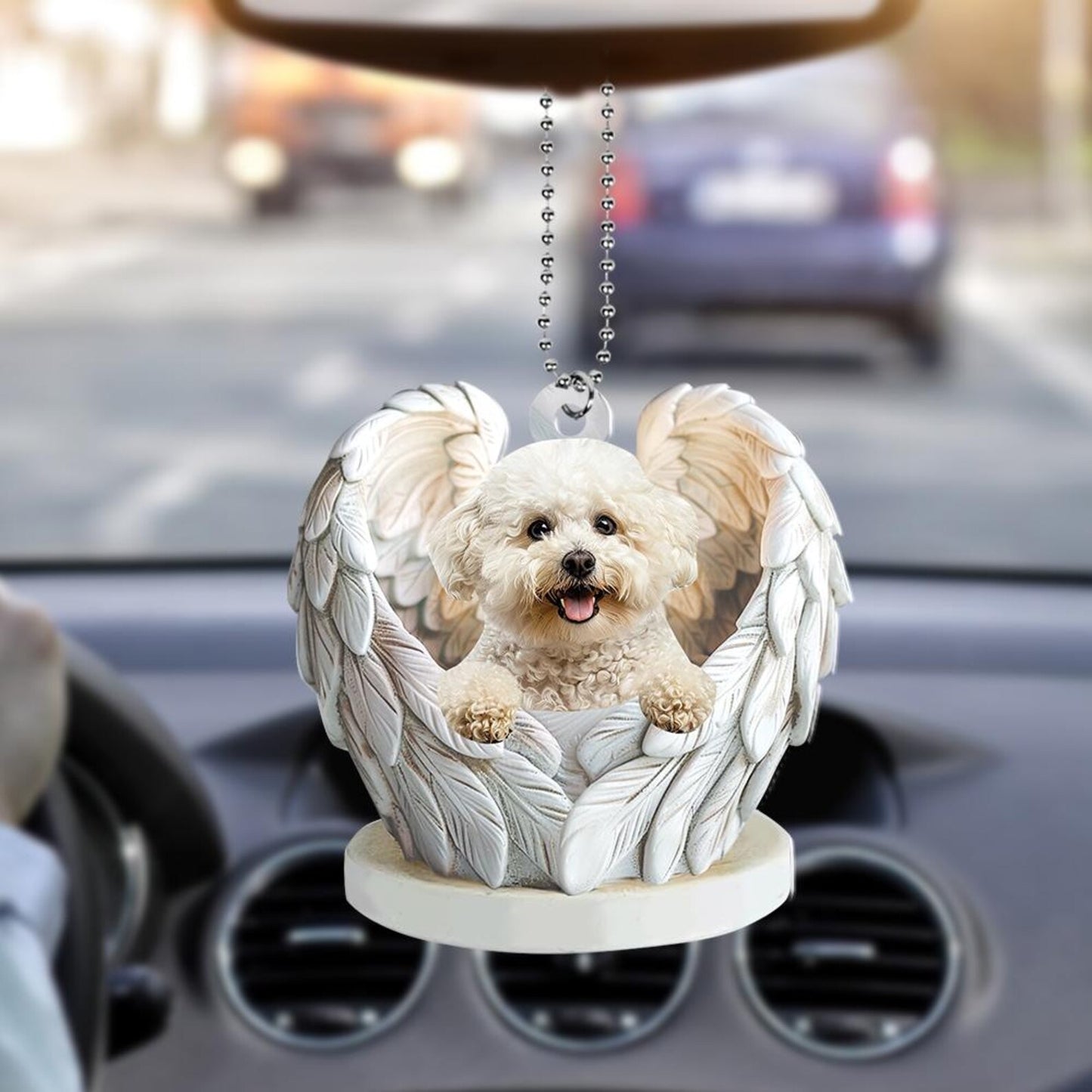 Bichon Frise Dog Angel Wings Ornament, Bichon Frise Dog Lover Christmas Ornament ON1285