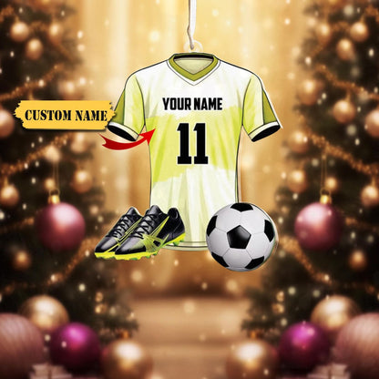 Personalized Soccer Uniform Ornament 2024, Custom Name Number Soccer Player Ornament ON1346