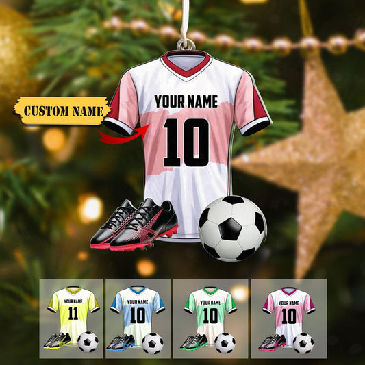 Personalized Soccer Uniform Ornament 2024, Custom Name Number Soccer Player Ornament ON1346