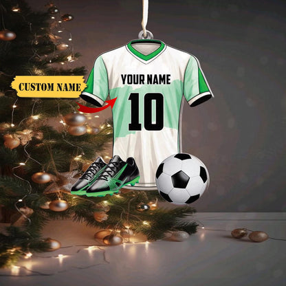 Personalized Soccer Uniform Ornament 2024, Custom Name Number Soccer Player Ornament ON1346