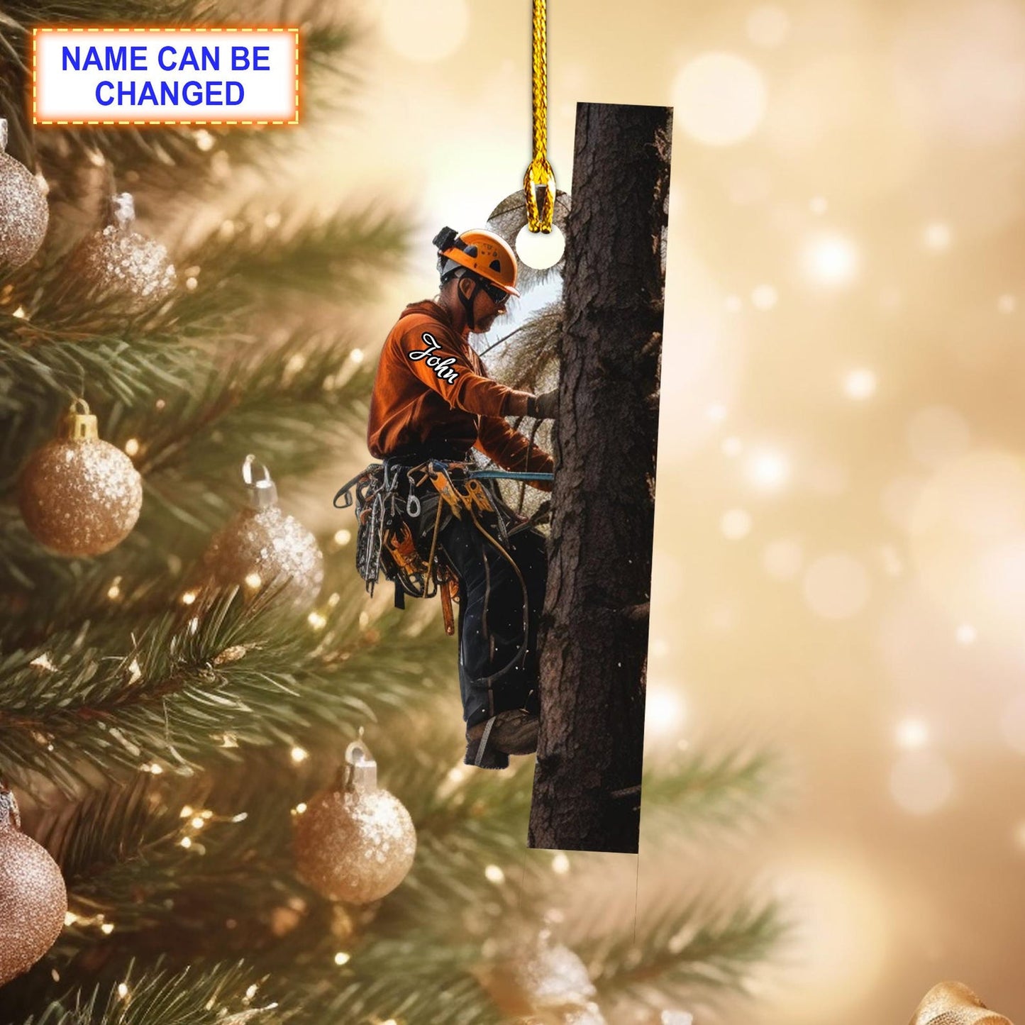 Personalized Arborist Worker Christmas Ornament, Custom Name Arborist Ornament ON1135