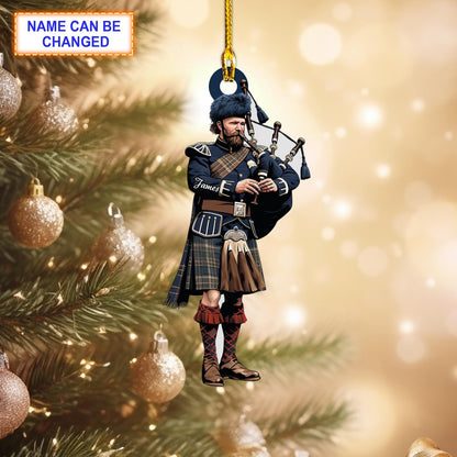 Personalized Bagpipe Christmas Ornament, Custom Name Bagpipe Lover Ornament ON1266