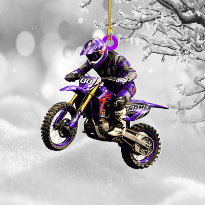 Personalized Dirt Bike Player Ornament, Custom Name Racing Lover Rider Ornament ON1684