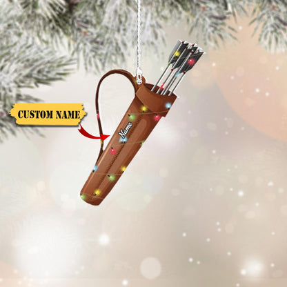 Personalized Archery Bow Christmas Light Ornament, Custom Name Archery Player Ornament ON1352