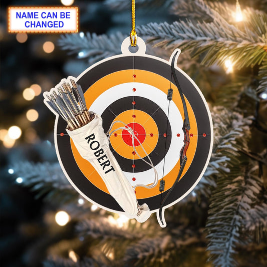 Personalized Archery Target Christmas Ornament, Custom Name Archery Player Ornament ON1136