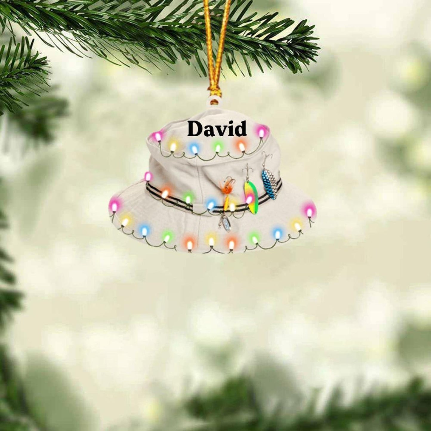 Personalized Fishing Equipment Christmas Ornament, Custom Name Fishing Lovers Xmas Ornament ON1046