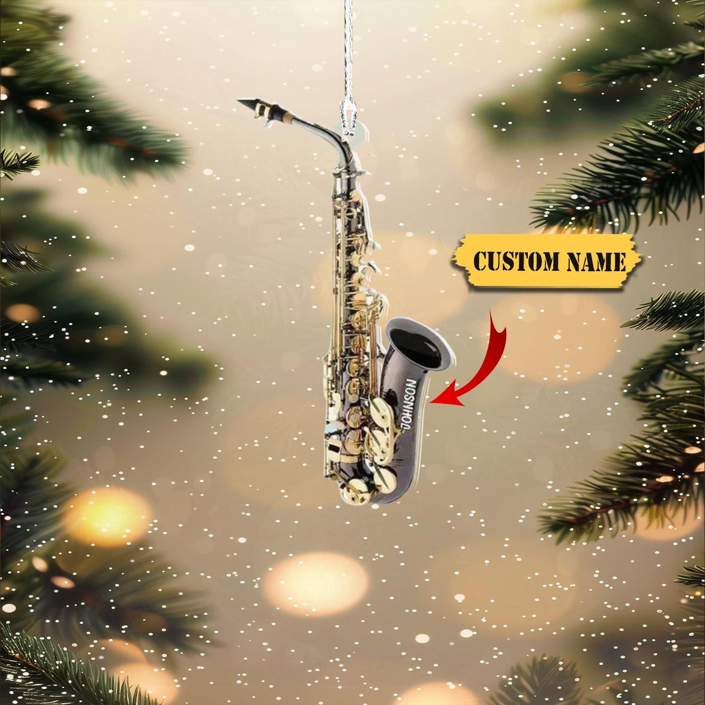 Personalized Saxophone Christmas Ornament, Custom Name Saxophone Player Ornament 2024 ON0919