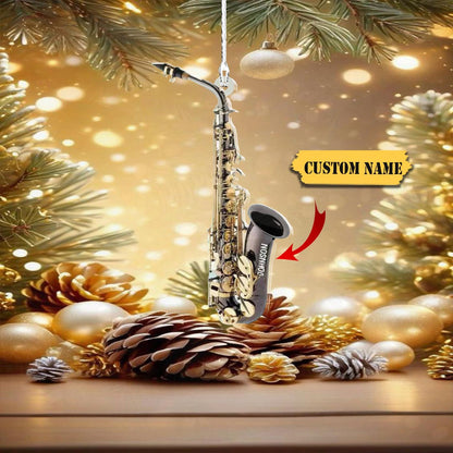 Personalized Saxophone Christmas Ornament, Custom Name Saxophone Player Ornament 2024 ON0919