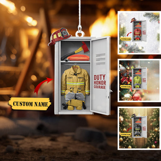 Personalized Firefighter Equipment Locker Ornament, Custom Firefighter Ornament With Name ON0915