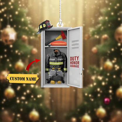 Personalized Firefighter Equipment Locker Ornament, Custom Firefighter Ornament With Name ON0915