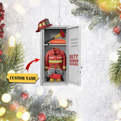 Personalized Firefighter Equipment Locker Ornament, Custom Firefighter Ornament With Name ON0915