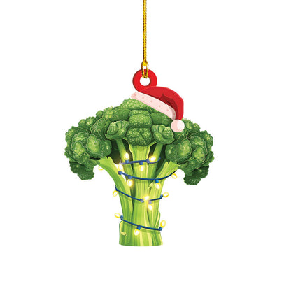 Broccoli Christmas Lights Ornament, Broccoli Lover Xmas Ornament ON1591