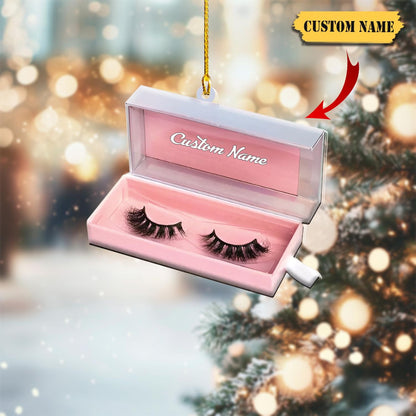 Personalized Eyelashes Box Christmas Ornament, Custom Name Loved Eyelashes Box Ornament ON1358