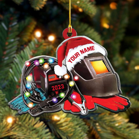 Personalized Welder Tool Christmas Light Ornament, Custom Name Welder Ornament ON1264