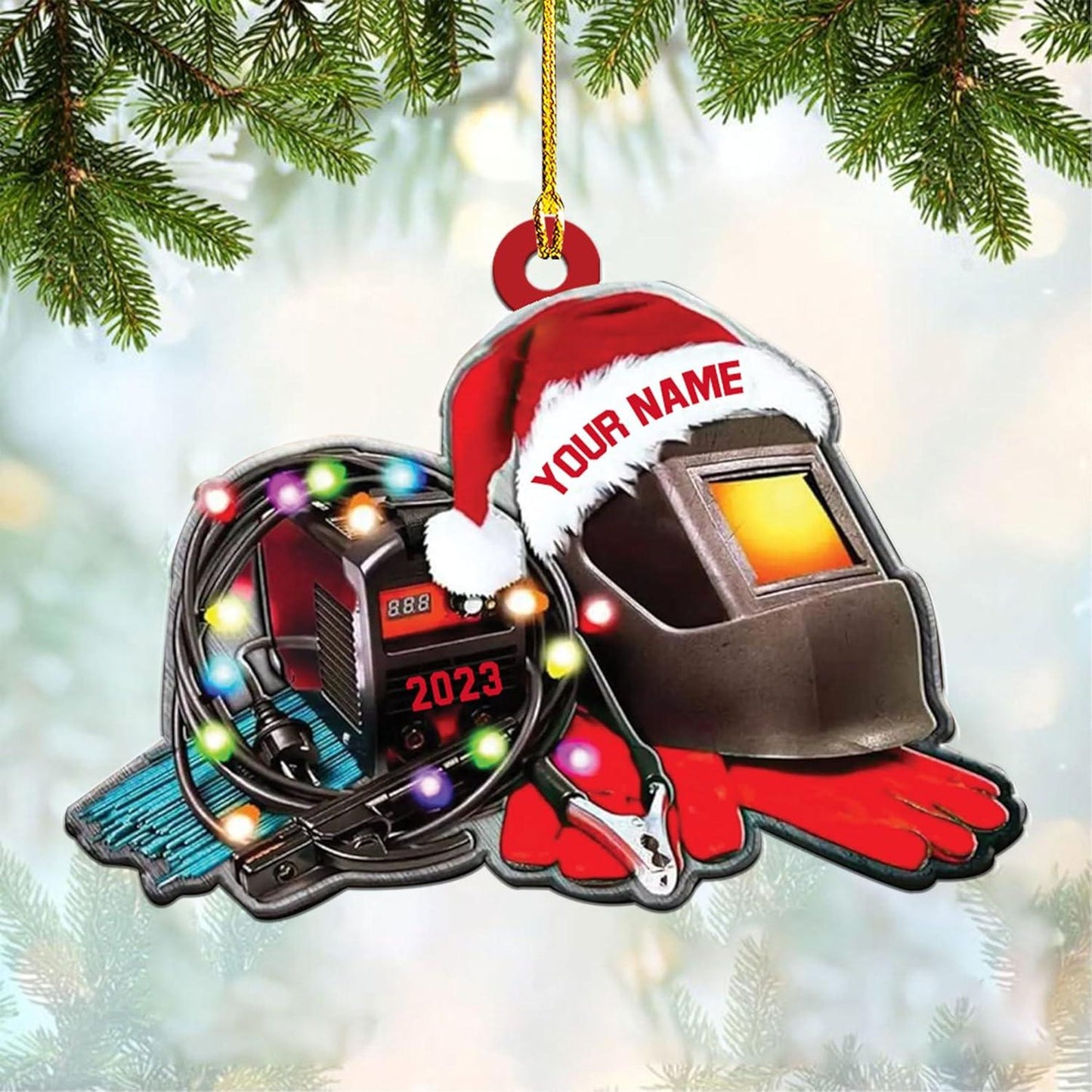 Personalized Welder Tool Christmas Light Ornament, Custom Name Welder Ornament ON1264