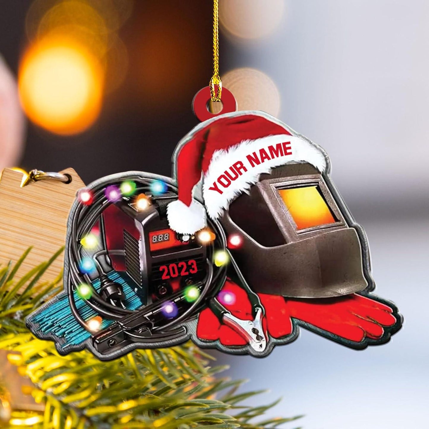 Personalized Welder Tool Christmas Light Ornament, Custom Name Welder Ornament ON1264