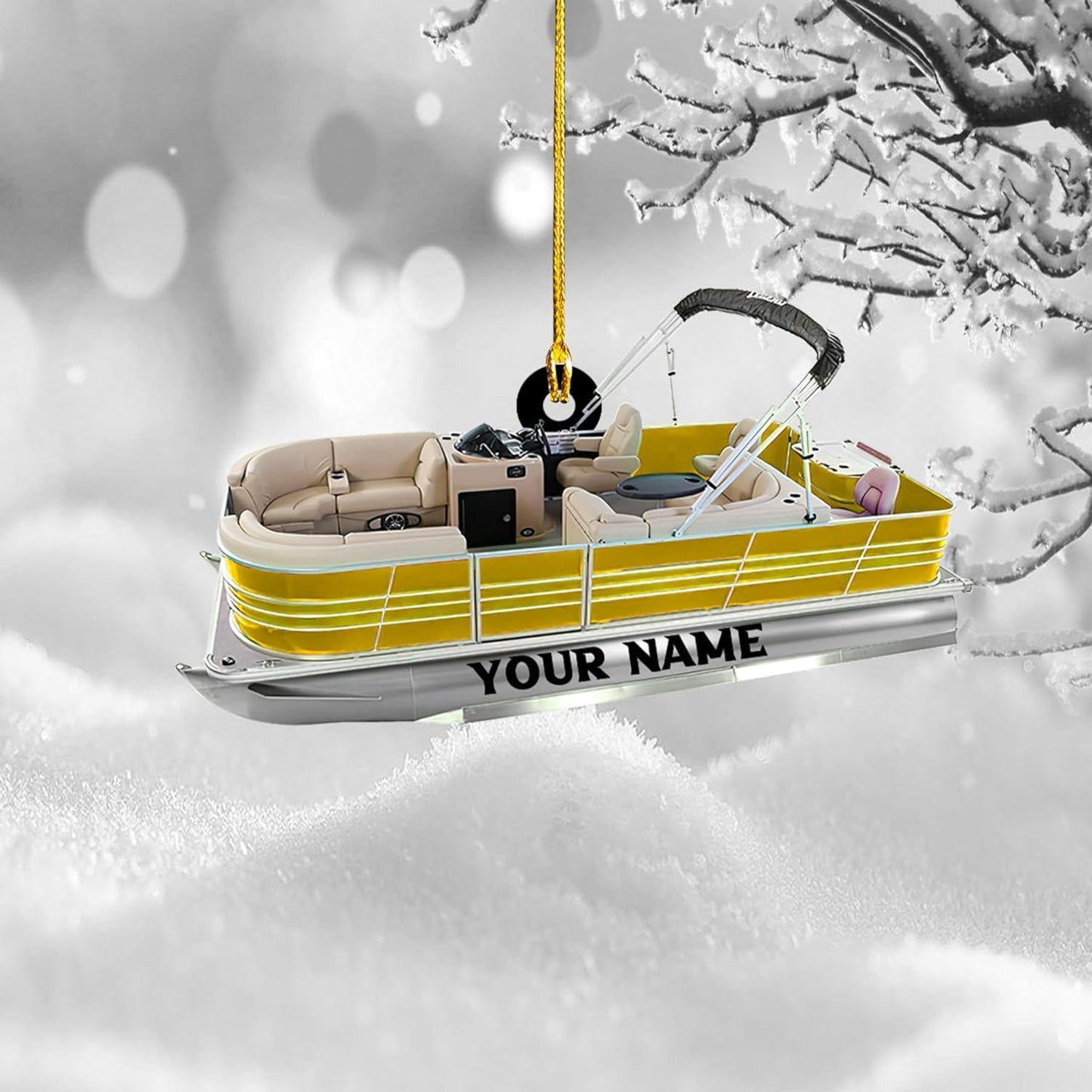 Personalized Pontoon Boat Ornament, Custom Name Pontoon Lover Ornament ON1082