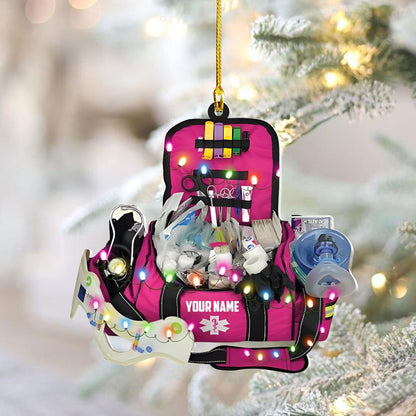 Personalized EMT Paramedic Bag Christmas Ornament, Custom Name Paramedic EMT Ornament ON0713