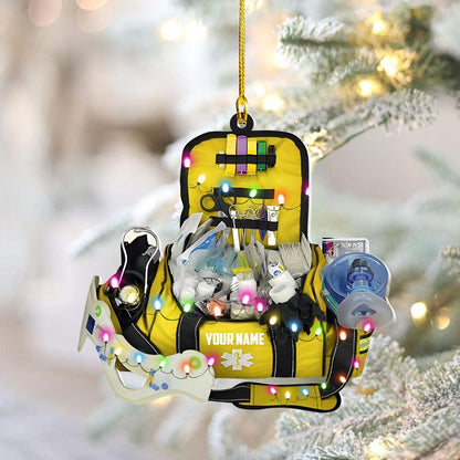 Personalized EMT Paramedic Bag Christmas Ornament, Custom Name Paramedic EMT Ornament ON0713