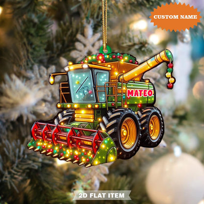 Personalized Combine Harvester Christmas Ornament, Custom Name Combine Harvester Lover Ornament ON1246