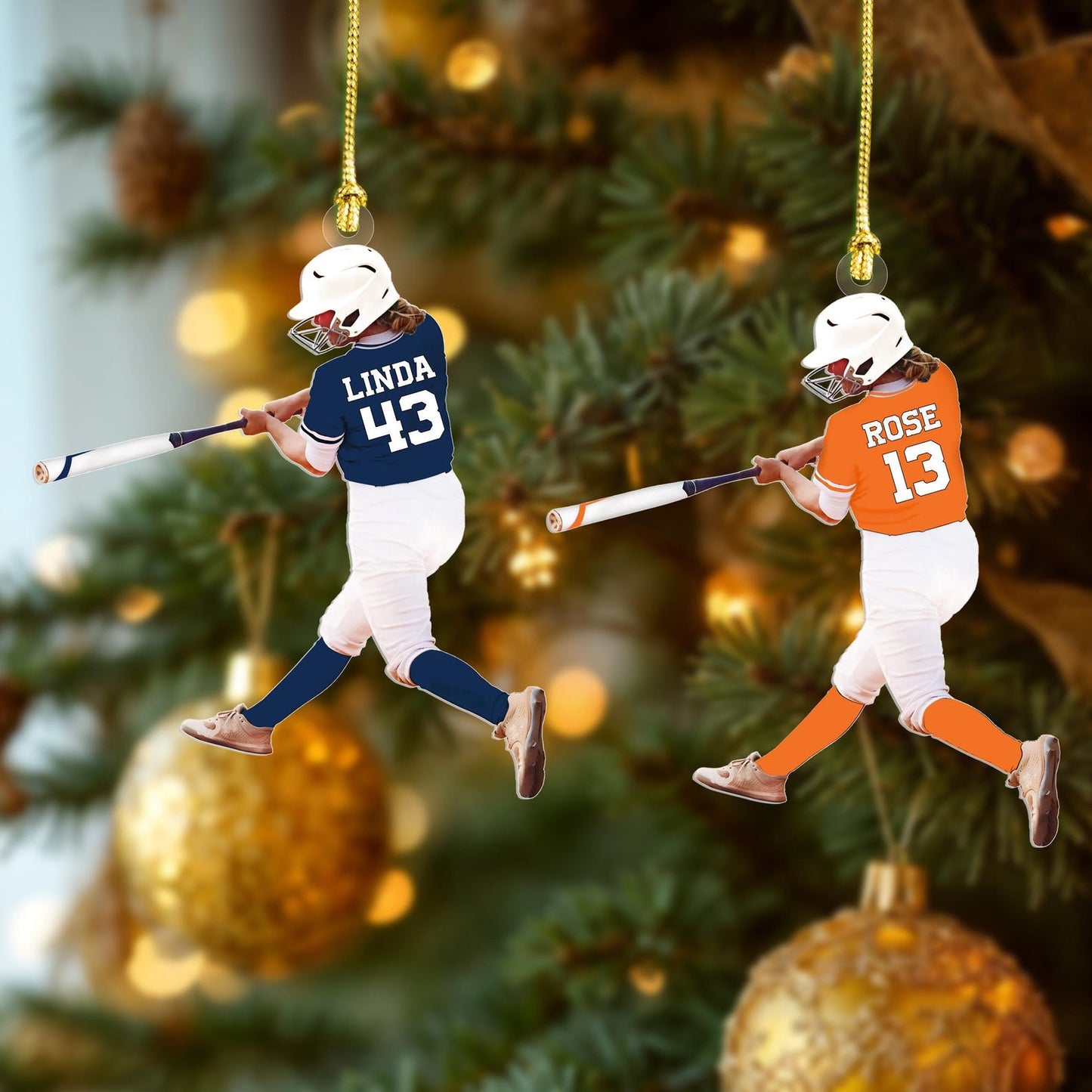 Personalized Baseball Player Christmas Ornament, Custom Name Baseball Ornament ON0868