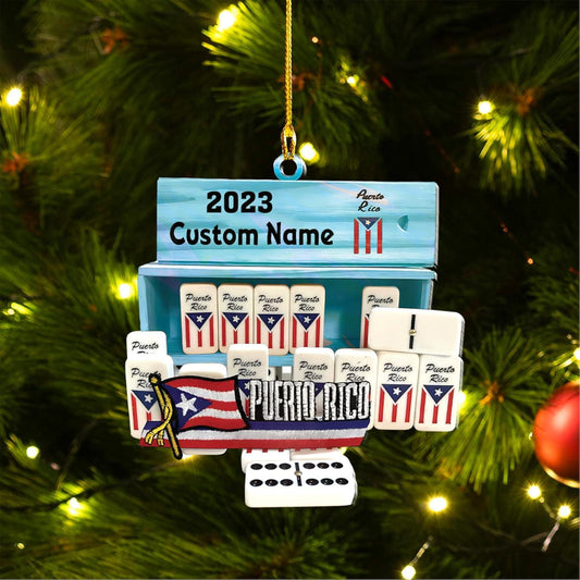 Personalized Puerto Rico Christmas Ornament, Custom Name Puerto Rican Ornament ON1084