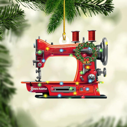 Personalized Sewing Machine Christmas Ornament 2024, Custom Name Loved Sewing Ornament ON1154