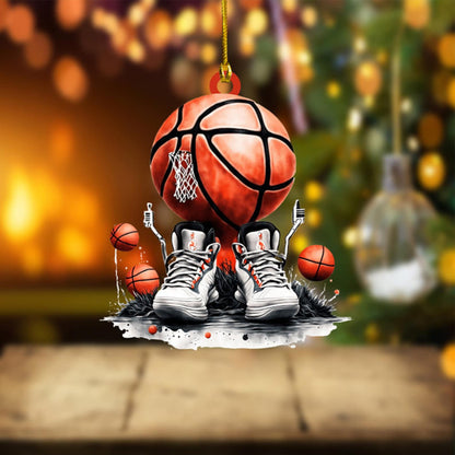 Personalized Basketball Shoes Ornament, Custom Name Basketball Players Christmas Ornament ON0899