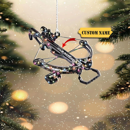 Personalized Old Crossbow Hunting Arrow Xmas Ornament, Custom Name Hunter Ornament ON1710