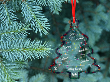 Personalized Family Christmas Tree Ornament 2024, Custom Family Name Member Ornament ON1462