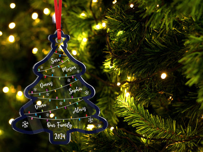 Personalized Family Christmas Tree Ornament 2024, Custom Family Name Member Ornament ON1462