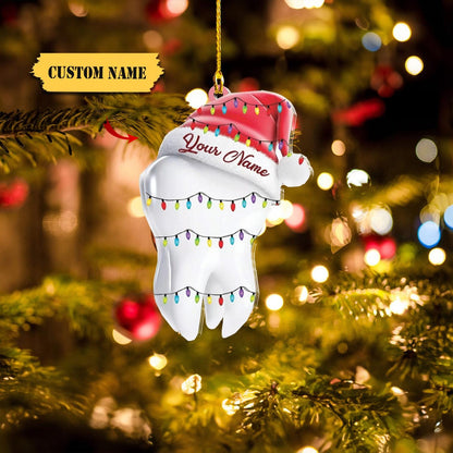 Personalized Dentistry Tooth Decay Christmas Ornament, Custom Name Dentist Ornament ON0737