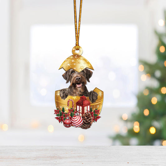 German Wirehaired Pointer In in Golden Egg Christmas Ornament, Dog Lovers Ornament ON1635