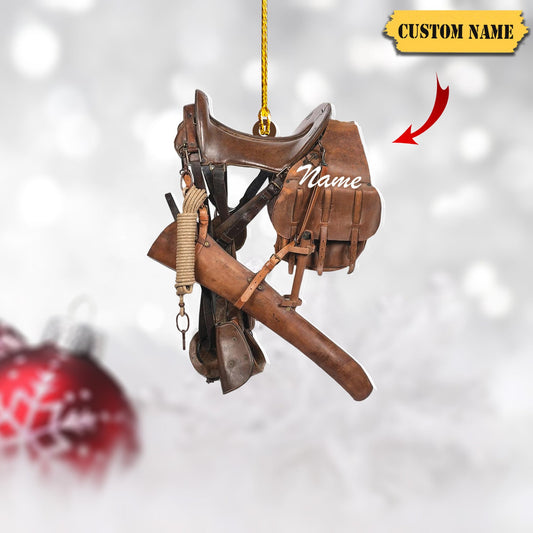 Personalized Cowboy Saddle Ornament, Custom Cow Boy Christmas Ornament ON1107