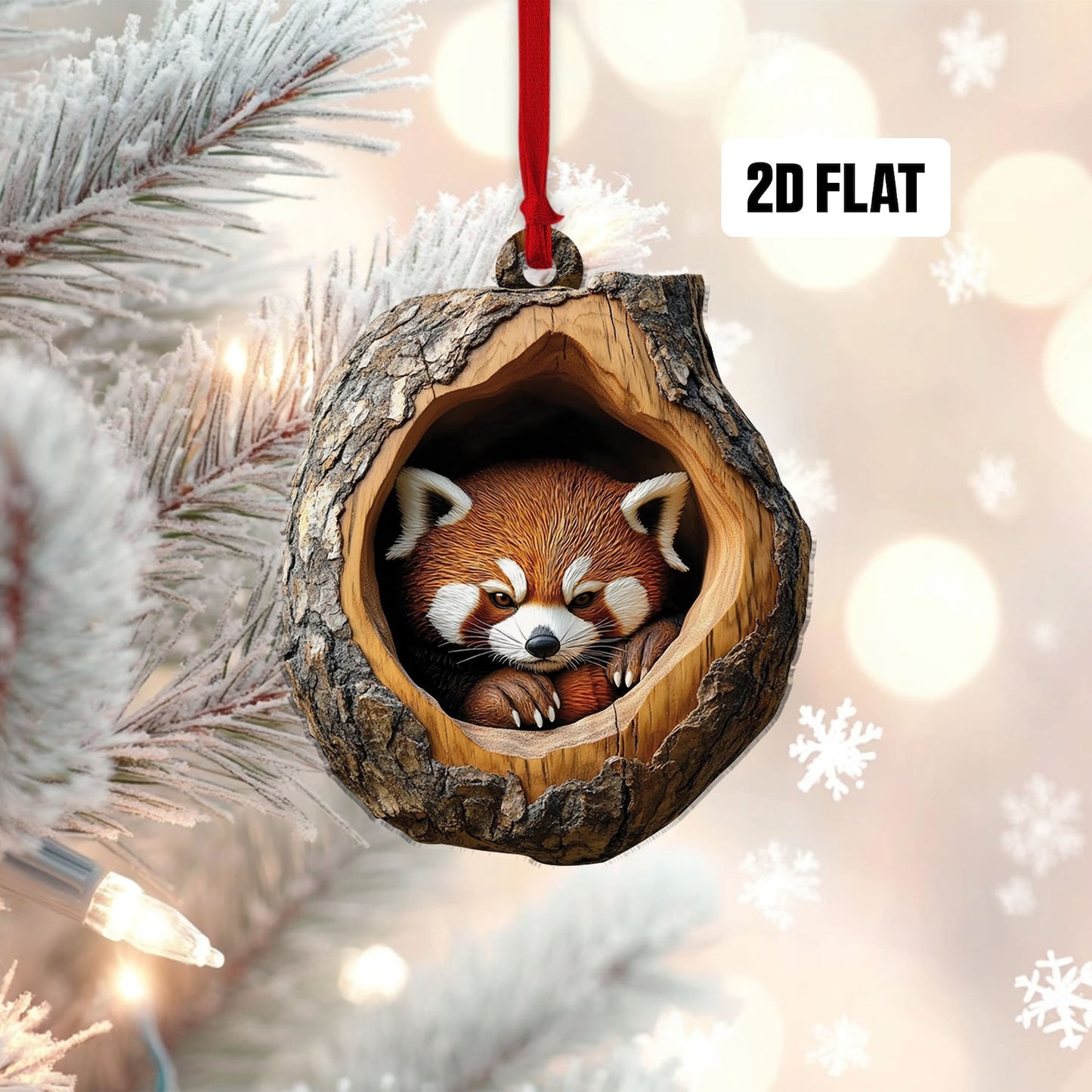 Red Panda Christmas Ornament, Red Panda Lover Ornament ON1170