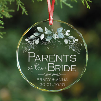 Personalized Wedding Ornament For Parents of the Bride and Groom, Custom Parent Wedding Ornament ON0804