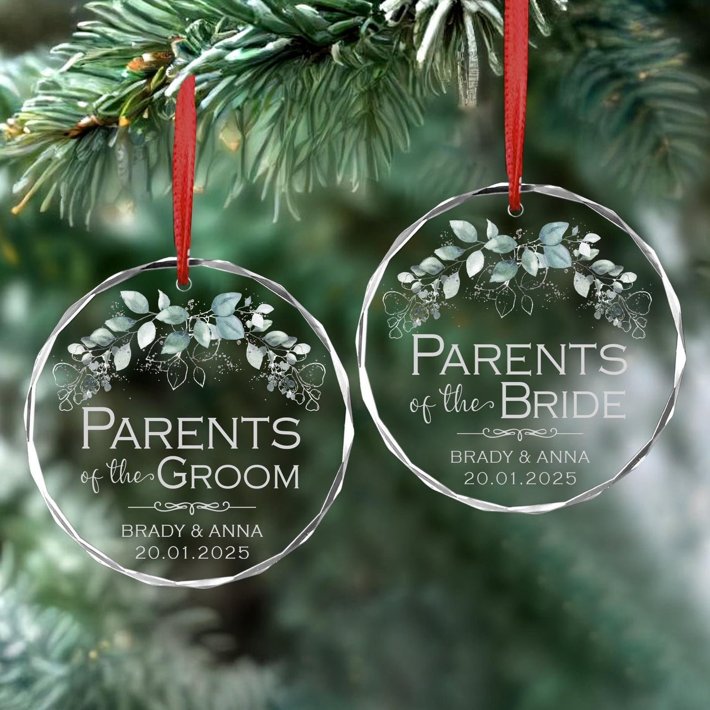 Personalized Wedding Ornament For Parents of the Bride and Groom, Custom Parent Wedding Ornament ON0804