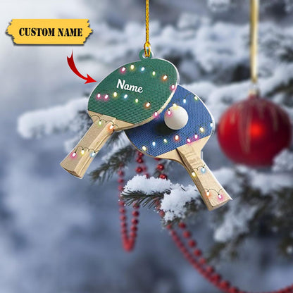 Personalized Ping Pong Paddles Sets Christmas Ornament, Custom Name Ping Pong Paddles Ornament ON0518