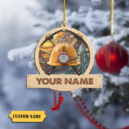 Personalized Coal Miner Christmas Ornament, Custom Name Miner Ornament ON1351