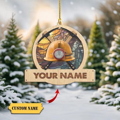 Personalized Coal Miner Christmas Ornament, Custom Name Miner Ornament ON1351