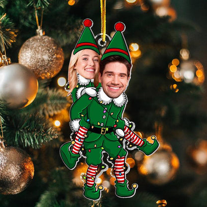 Custom Face Photo Couple Christmas Ornament, Personalized Couple Christmas Ornament 2024 ON1032