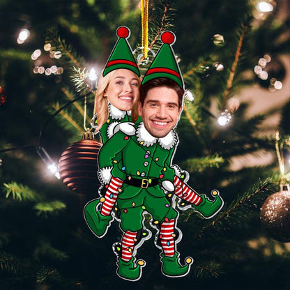 Custom Face Photo Couple Christmas Ornament, Personalized Couple Christmas Ornament 2024 ON1032