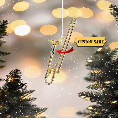 Personalized Trombone Christmas Ornament, Custom Trombone Instruments Ornament With Name ON1071