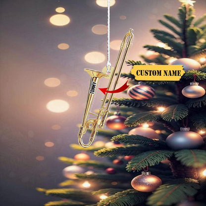 Personalized Trombone Christmas Ornament, Custom Trombone Instruments Ornament With Name ON1071